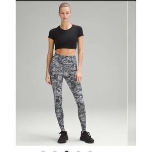 Lululemon FNF High-Rise Leggings Dissolved Cloudscape Grey Multi Sz 16 W/ Pocket